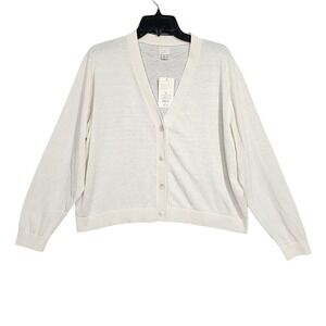 A. New Day Soft Wool Blend Cardigan Lightweight Thin Cream‎ XL